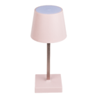 Lámpara de mesa rosa con LED,