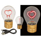 Lámpara LED brillante, corazón, incl. batería de