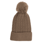 Ladies beanie with fake pur pompom,