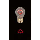 Lampadina LED, cuore, inclusa batteria al litio ri