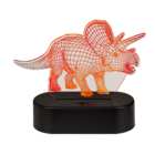 Lampe 3D, Triceratops, env. 14 x 16 cm,