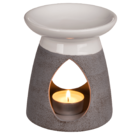 Lampe aromatique en ceramique blanc/gris,