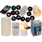 LED candle projector, Celebrations, 8 x 15 cm,