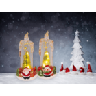 LED-Kerze mit Weihnachts-Szenerie, Acryl/Dolomite