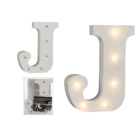 Letra de madera iluminada J, con 6 LED,