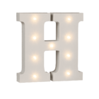 Lettera di legno illuminata H, con 9 LED,