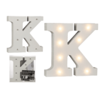 Lettera di legno illuminata K, con 8 LED,