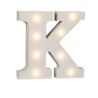 Lettera di legno illuminata K, con 8 LED,