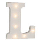 Lettera di legno illuminata L, con 6 LED,