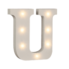 Lettera di legno illuminata U, con 7 LED,