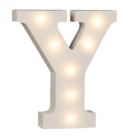 Lettera di legno illuminata Y, con 7 LED,