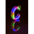Lettera illuminata al neon, C, altezza: 16 cm,