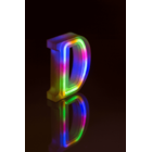 Lettera illuminata al neon, D, altezza: 16 cm,