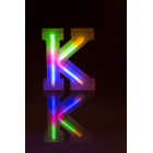 Lettera illuminata al neon, K, altezza: 16 cm,