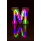 Lettera illuminata al neon, M, altezza: 16 cm,