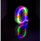 Lettera illuminata al neon, Q, altezza: 16 cm,