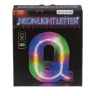 Lettera illuminata al neon, Q, altezza: 16 cm,