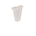 Lettera illuminata al neon, V, altezza: 16 cm,