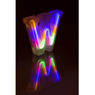 Lettera illuminata al neon, W, altezza: 16 cm,