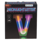 Lettre néon lumineuse, V, hauteur:16 cm,