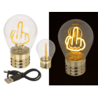 Light Bulb, middle finger, incl. Lithium battery