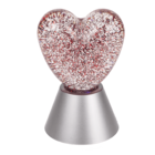 Luce glitterata "Cuore", con glitter rossi