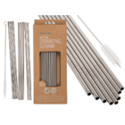 Metal drinking straw with cleaning brush,