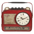 Metal key box, Radio with clock,