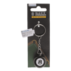 Metal key chain, Pool Ball Black 8,