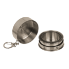 Metal keychain, foldable shot glass,