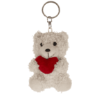 Metal keychain, Plush Bear with Heart,