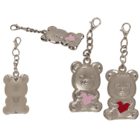 Metal keyring, bear with red heart