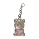 Metal keyring, bear with red heart