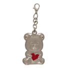 Metal keyring, bear with red heart