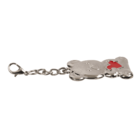 Metal keyring, bear with red heart