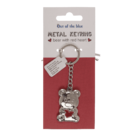 Metal keyring, bear with red heart