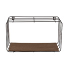 Metal wall shelf, with wooden base, Set of 3,