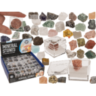 Mineral stones, in magnifying box with booklet,