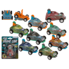 Mini stunt car with pull back, approx. 8 cm,
