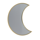 Moon shaped mirror, with golden metal frame,