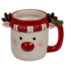 Mug, santa & reindeer ass.,