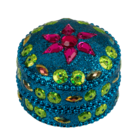 Multi coloured jewelry box with oriental design,