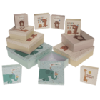 Multicoloured gift boxes, Birthday animals,