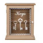 Natural coloured wooden key box, Keys,