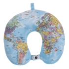 Neck cushion with micro pellet filling, World Map,