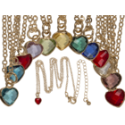 Necklace, with glass crystal in heart shape,