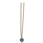 Necklace, with glass crystal in heart shape,