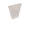 Neon Light Letter; W, Height: 16 cm, for