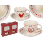 New Bone China Espresso set,Hearts, for 2, 4 pcs