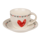 New Bone China Espresso set,Hearts, for 2, 4 pcs